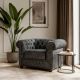 Fotolii - Fotoliu clasic stil englezesc Chesterfield, catifea gri antic