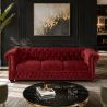 Canapea clasica stil englezesc CHESTERFIELD 205cm, catifea rosie