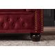 Canapele - Canapea clasica stil englezesc CHESTERFIELD 205cm, catifea rosie