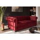 Canapele - Canapea clasica stil englezesc CHESTERFIELD 205cm, catifea rosie