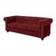 Canapele - Canapea clasica stil englezesc CHESTERFIELD 205cm, catifea rosie