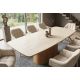 Mese dining - Masa dining Ceramica travertin, Furnir stejar, UNIQUE 200cm