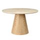 Mese dining - Masa rotunda Ceramica travertin, Furnir stejar, UNIQUE 120cm