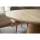Mese dining - Masa rotunda Ceramica travertin, Furnir stejar, UNIQUE 120cm