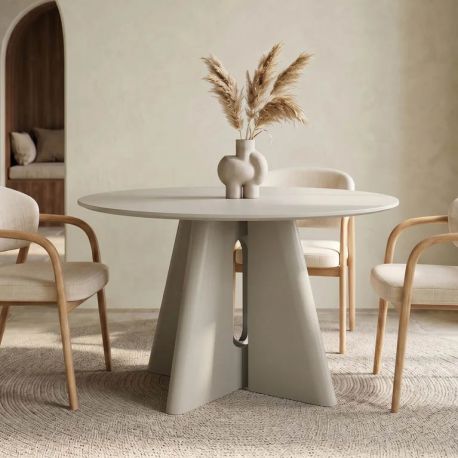 Mese dining - Masa rotunda ORGANIKO 120cm greige bej