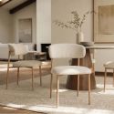 Set de 2 scaune BELLANO, material texturat bej