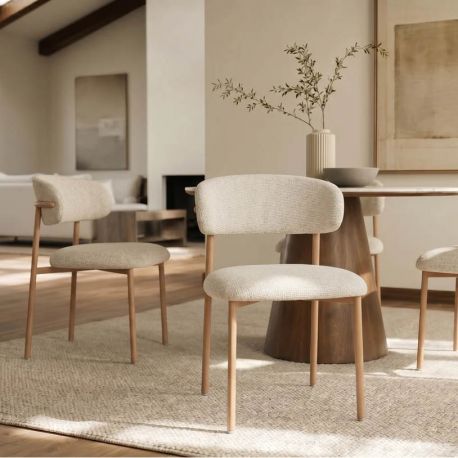 Seturi scaune, HoReCa - Set de 2 scaune BELLANO, material texturat bej