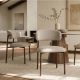 Set de 2 scaune BELLANO, material texturat taupe bej