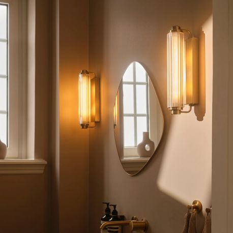 Iluminat pentru baie - Aplica baie IP44 design elegant art-deco Nimal brass
