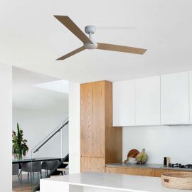 Lustre cu ventilator - Ventilator cu telecomanda RUDDER 3 L alb/frasin