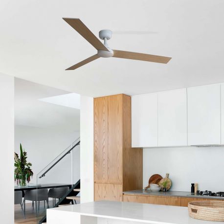 Lustre cu ventilator - Ventilator cu telecomanda RUDDER 3 L alb/frasin