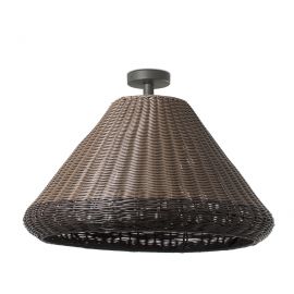 Plafoniere - Lustra aplicata exterior IP54 din ratan sintetic maro SAIGON OUT W70 S