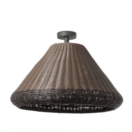 Plafoniere - Lustra aplicata exterior IP54 din ratan sintetic maro SAIGON OUT W70 S