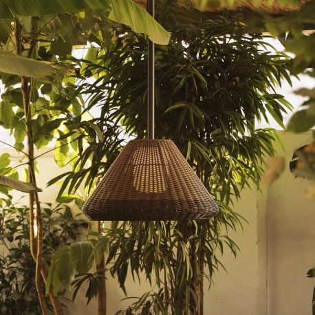 Pendule - Lustra exterior IP54 din ratan sintetic maro SAIGON OUT W70 M