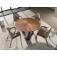 Mese dining - Masa rotunda din lemn furniruit si fibra de sticla Walnut 135cm