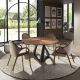 Mese dining - Masa rotunda din lemn furniruit si fibra de sticla Walnut 135cm