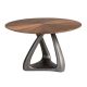Mese dining - Masa rotunda din lemn furniruit si fibra de sticla Walnut 135cm