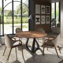 Masa rotunda din lemn furniruit si fibra de sticla Walnut 150cm