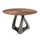 Mese dining - Masa rotunda din lemn furniruit si fibra de sticla Walnut 150cm