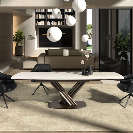 Mese extensibile - Masa extensibila design LUX Porcelain Marble 180-270x100cm