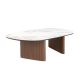 Masute Living - Masuta de cafea Porcelain Marble si lemn furniruit Walnut