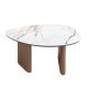 Masute Living - Masuta de cafea Porcelain Marble si lemn furniruit Walnut
