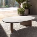 Masuta de cafea Porcelain Marble si lemn furniruit Walnut