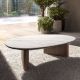 Masute Living - Masuta de cafea Porcelain Marble si lemn furniruit Walnut