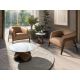 Masute Living - Masuta de cafea rotunda Porcelain Marble Walnut