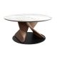 Masute Living - Masuta de cafea rotunda Porcelain Marble Walnut