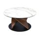 Masute Living - Masuta de cafea rotunda Porcelain Marble Walnut