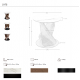 Masute Living - Masuta auxiliara rotunda Porcelain Marble Walnut