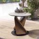 Masute Living - Masuta auxiliara rotunda Porcelain Marble Walnut