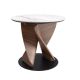Masute Living - Masuta auxiliara rotunda Porcelain Marble Walnut