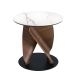 Masute Living - Masuta auxiliara rotunda Porcelain Marble Walnut