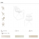 Scaune - Scaun modern pivotant material textil Off-white and cream