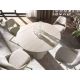Scaune - Scaun modern pivotant material textil Off-white and cream