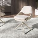 Scaun modern pivotant material textil Off-white and cream