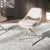 Scaun modern pivotant material textil Off-white and cream