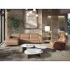 Coltare - Coltar LUX design italian cu sezlong stanga Piele Naturala, Brown