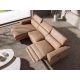 Coltare - Coltar LUX design italian cu sezlong stanga Piele Naturala, Brown