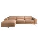 Coltare - Coltar LUX design italian cu sezlong stanga Piele Naturala, Brown