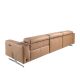 Coltare - Coltar LUX design italian cu sezlong stanga Piele Naturala, Brown