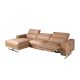Coltare - Coltar LUX design italian cu sezlong stanga Piele Naturala, Brown