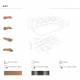Coltare - Coltar LUX design italian cu sezlong dreapta Piele Naturala, Brown