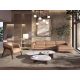 Coltare - Coltar LUX design italian cu sezlong dreapta Piele Naturala, Brown