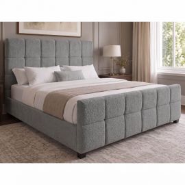 Pat PRESTIGE 180x200cm boucle gri cu spatiu de depozitare