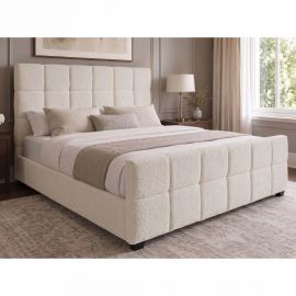 Pat PRESTIGE 160x200cm boucle gri cu spatiu de depozitare