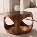 Masuta de cafea rotunda ORGANIC LOOP 60cm Sheesham