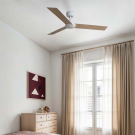 Lustre cu ventilator - Ventilator cu telecomanda RUDDER 3 S alb/frasin